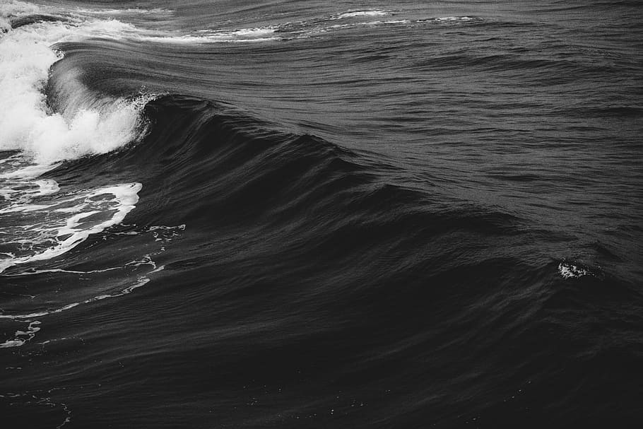 HD wallpaper: waves at body of water, grayscale photography of sea wave,  ocean | Wallpaper Flare