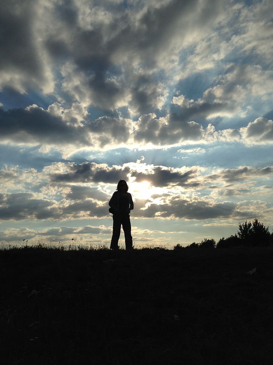 clouds, sky, sunset, light, the backlight, character, cloud - sky HD wallpaper