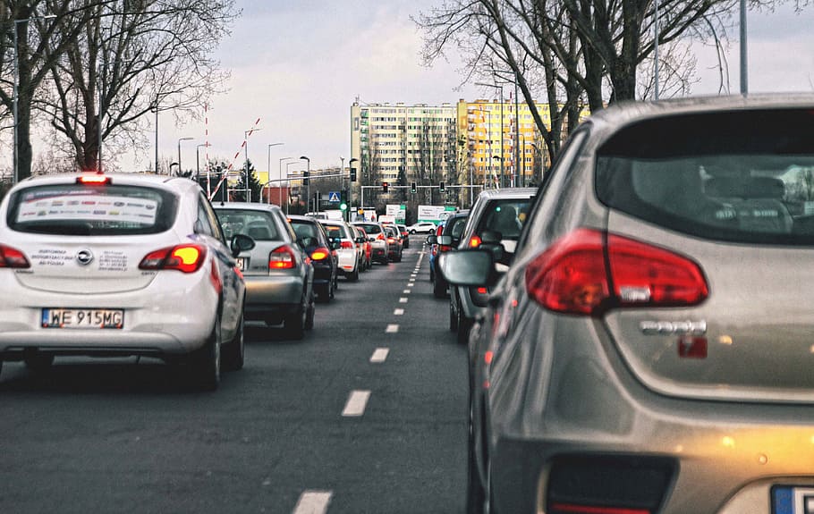 vehicles experiencing traffic on road, the stopper, car, high beam HD wallpaper