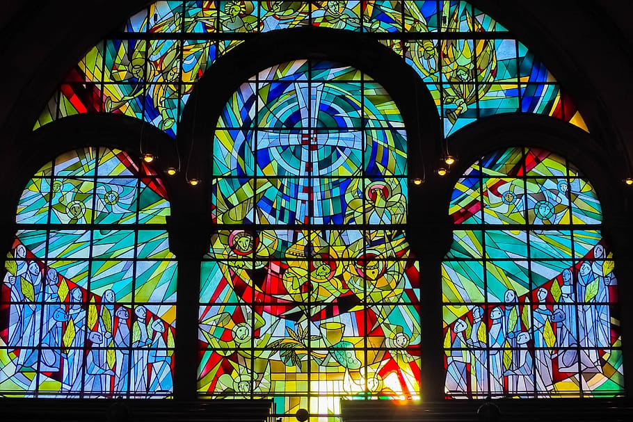 stain glass windows, church, church window, shine through, color, HD wallpaper