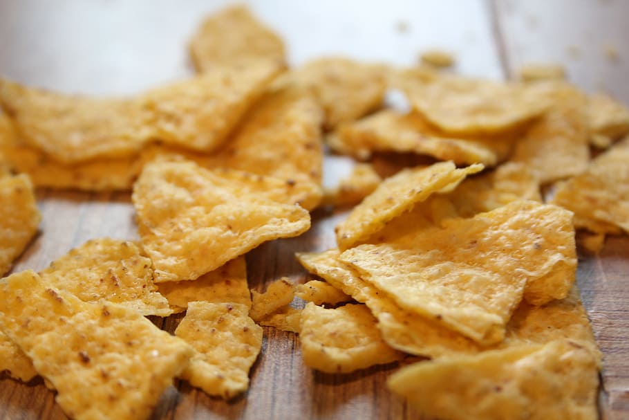 close-up photo of potato chips, Nachos, Doritos, Mexican, crunchy