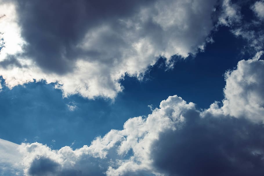 Sky, Clouds, the sky, blue, backgrounds, weather, cloud - sky HD wallpaper
