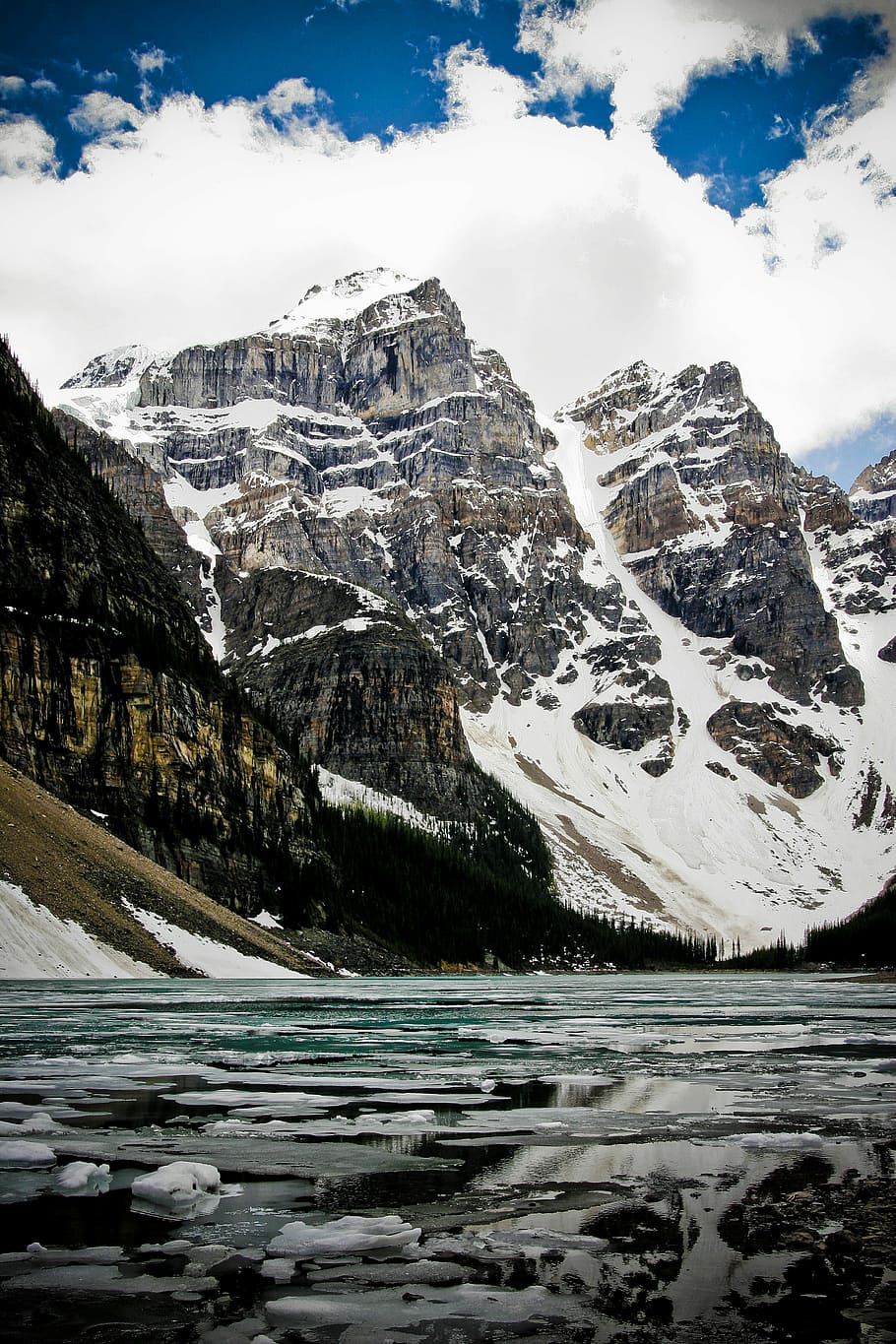 mountains, canada, peaks, ice, snow, landscape, scenic, rocky HD wallpaper
