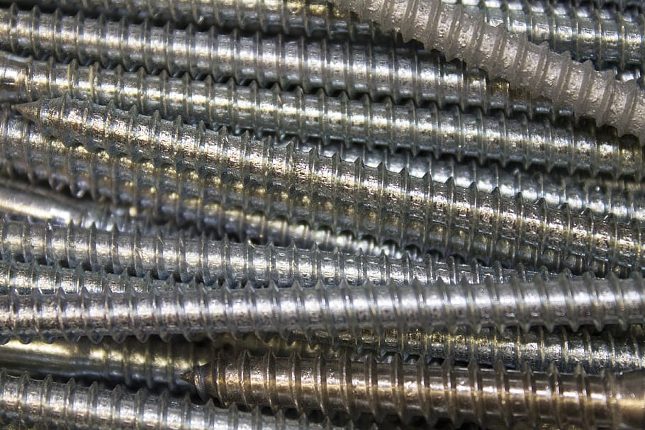 gray rebars, screw, metal, thread, hardware, metallic, steel HD wallpaper