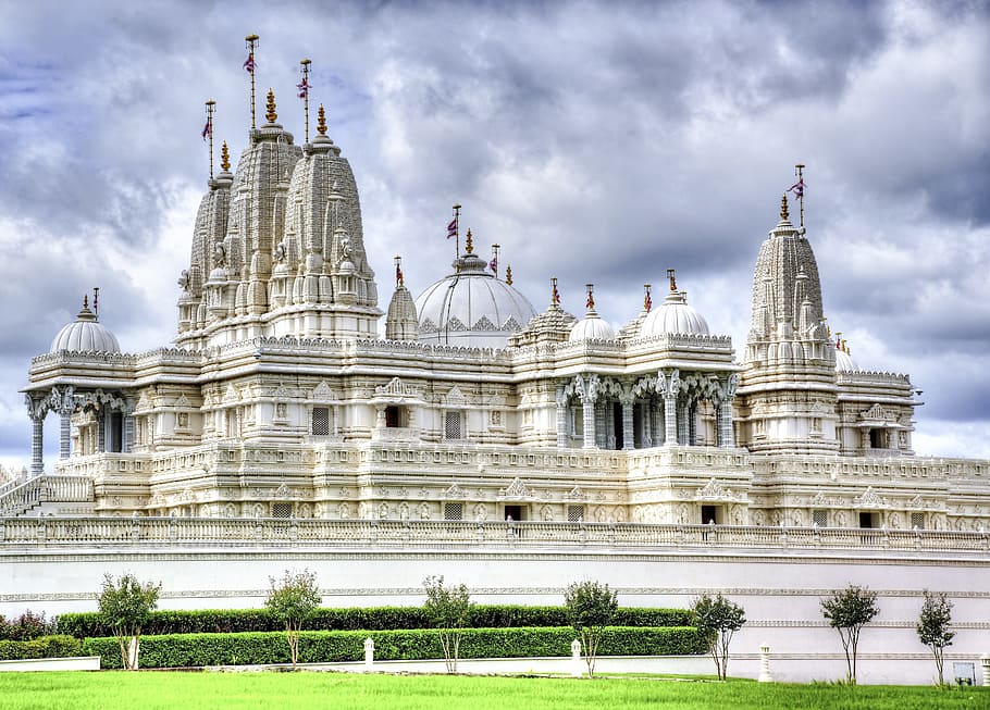 beige concrete building at daytime, hindu temple, religion, tourism