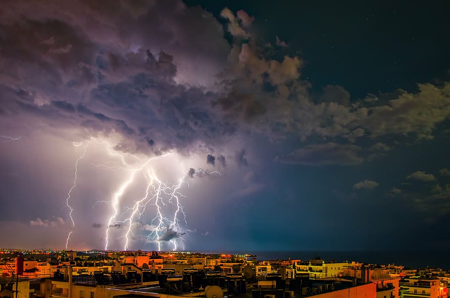 time lapse photography of thunder, storm, lightning, dark, sky HD wallpaper