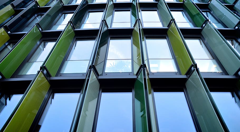 structural photography of concrete building, window, office HD wallpaper