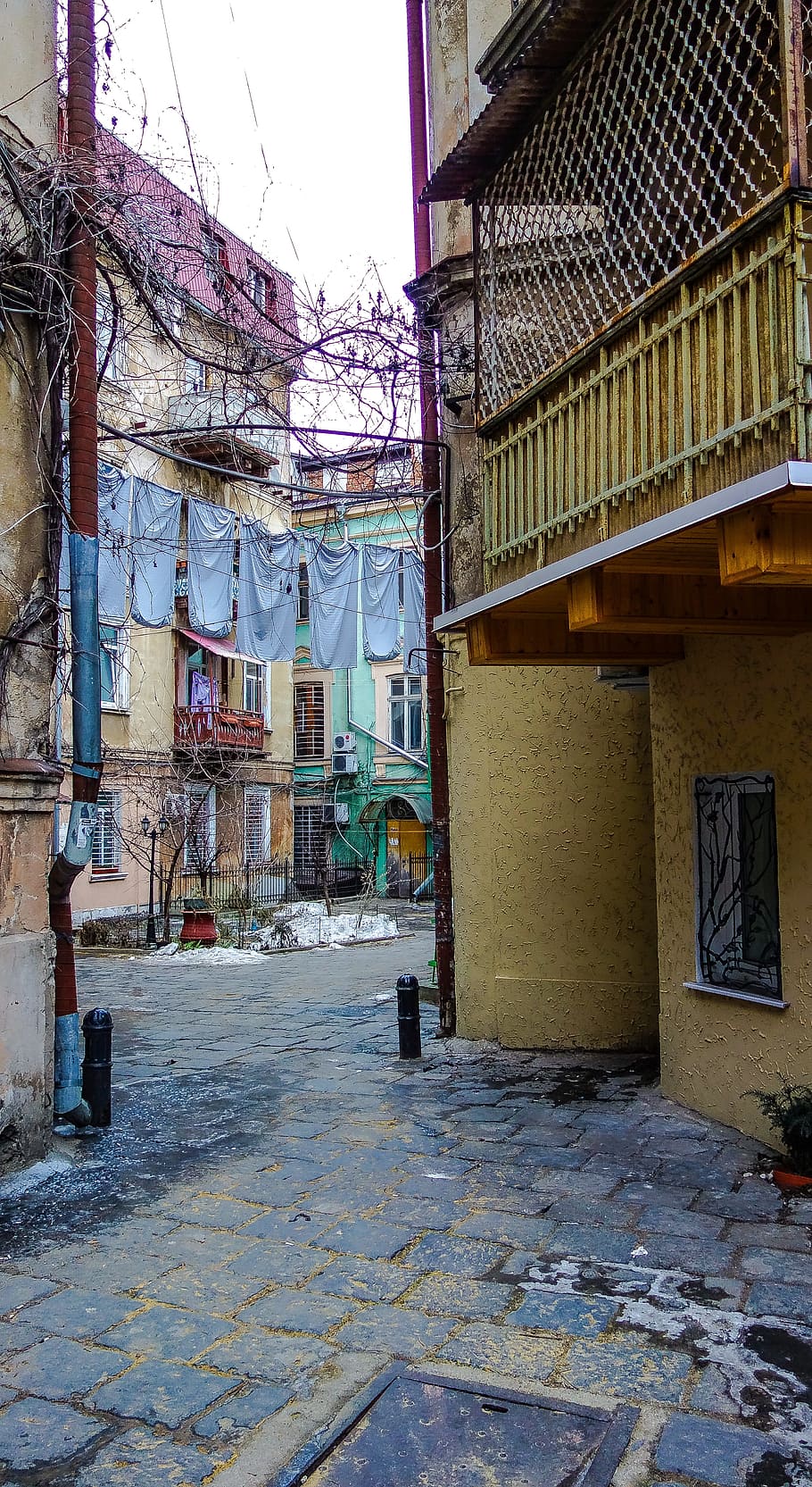 odessa, yard, balcony, window, built structure, architecture HD wallpaper