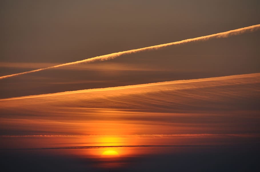 Sunset, City, Sky, scenics, nature, beauty in nature, dramatic sky HD wallpaper