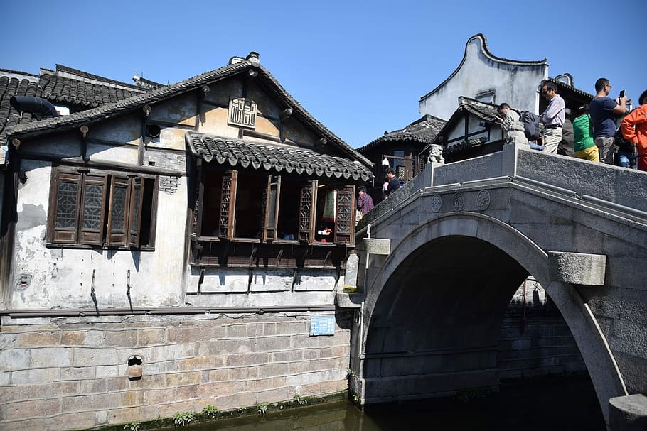 Shanghai, Ancient, Town, Architecture, ancient town, river HD wallpaper