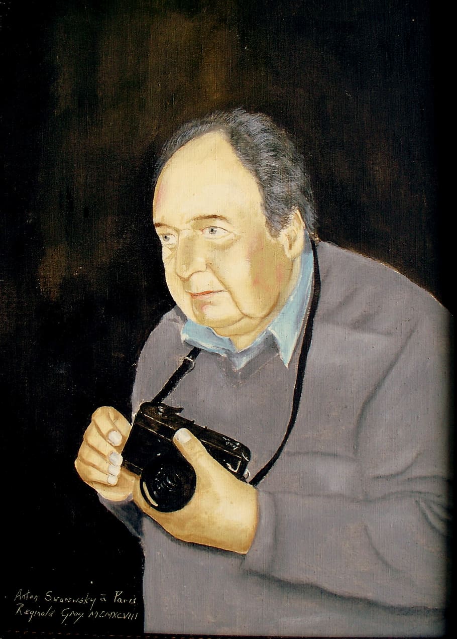 Portrait, anton, swarowsky, reginald, gray, painting, canvas HD wallpaper