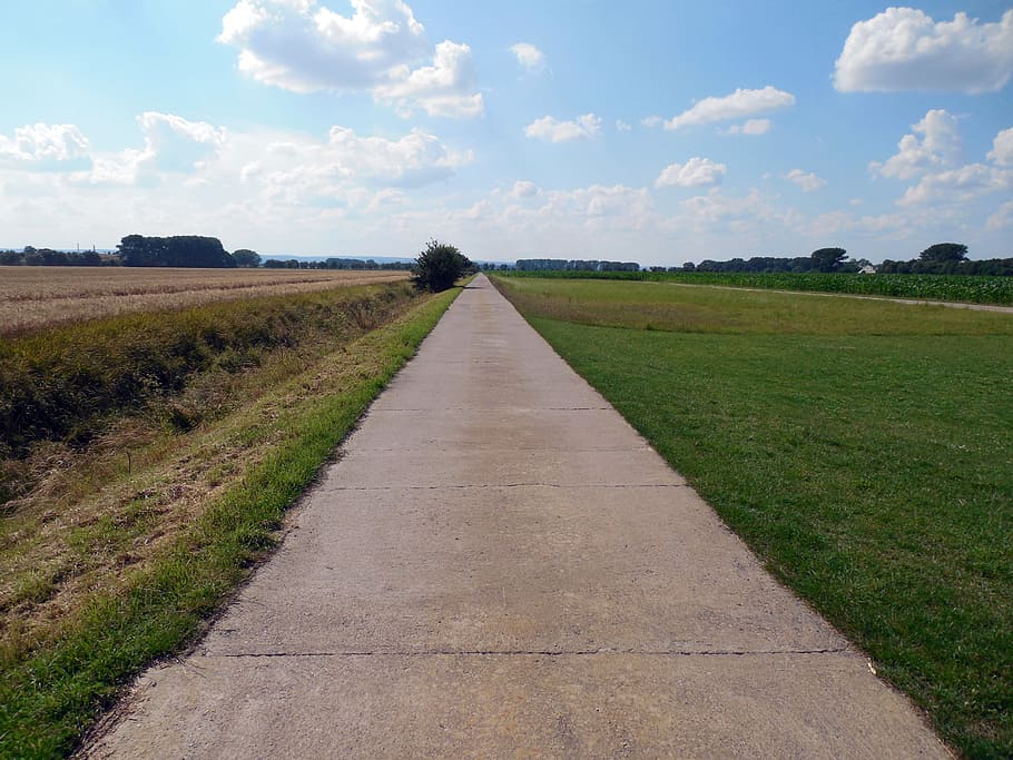 away, road, wide, direction, meadow, landscape, sky, the way forward HD wallpaper