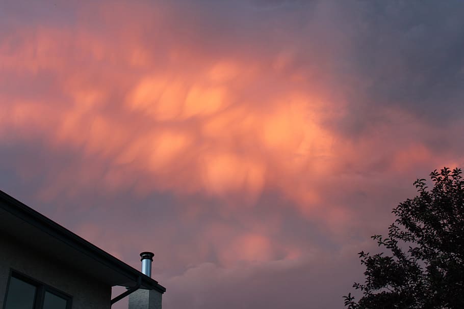 storm, sky, clouds, thunderstorm, color, red, orange, cloud - sky HD wallpaper