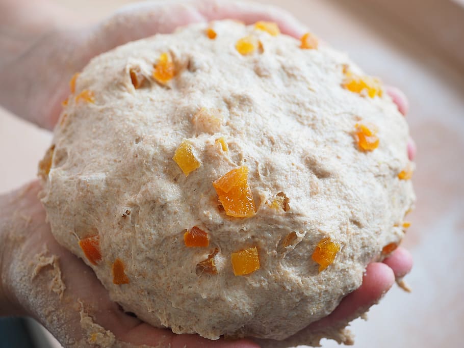 bread, bake your own, knead, dough, apricot bread, aprikosentückchen HD wallpaper