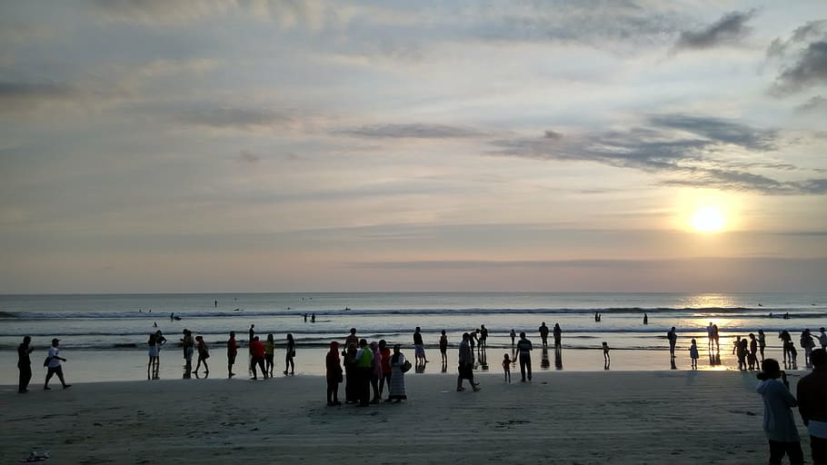 beach, sunset, bali, sky, sand, sea, ocean, tropical, coast HD wallpaper