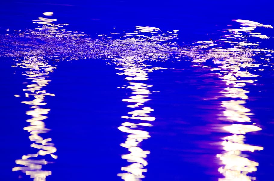 water, blue, light, no people, nature, illuminated, reflection HD wallpaper