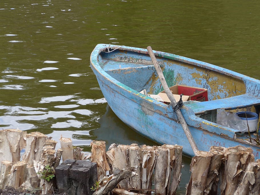 cuba, boot, rowing boat, helm, bank, blue, caribbean, exotic HD wallpaper