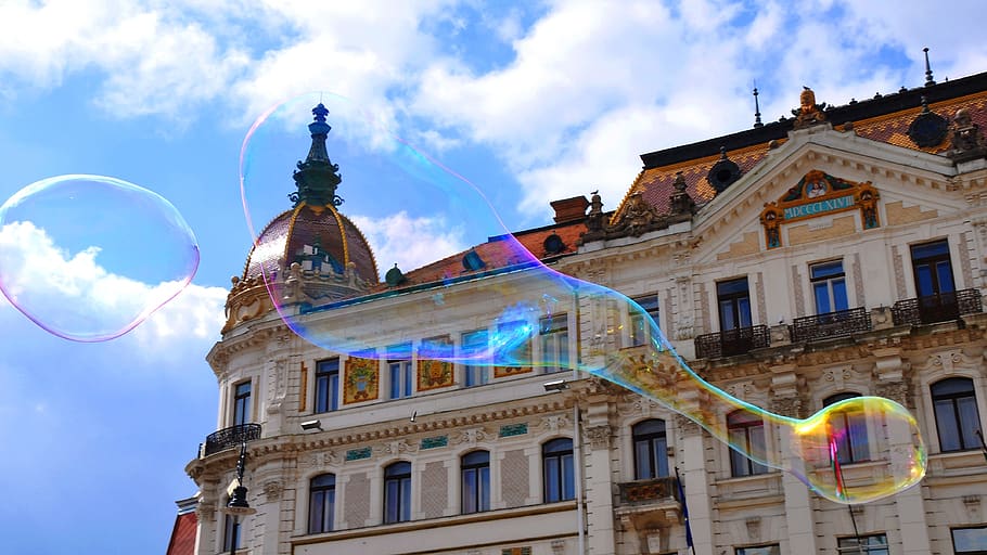 spring, stunt, bubble, color, building exterior, architecture HD wallpaper