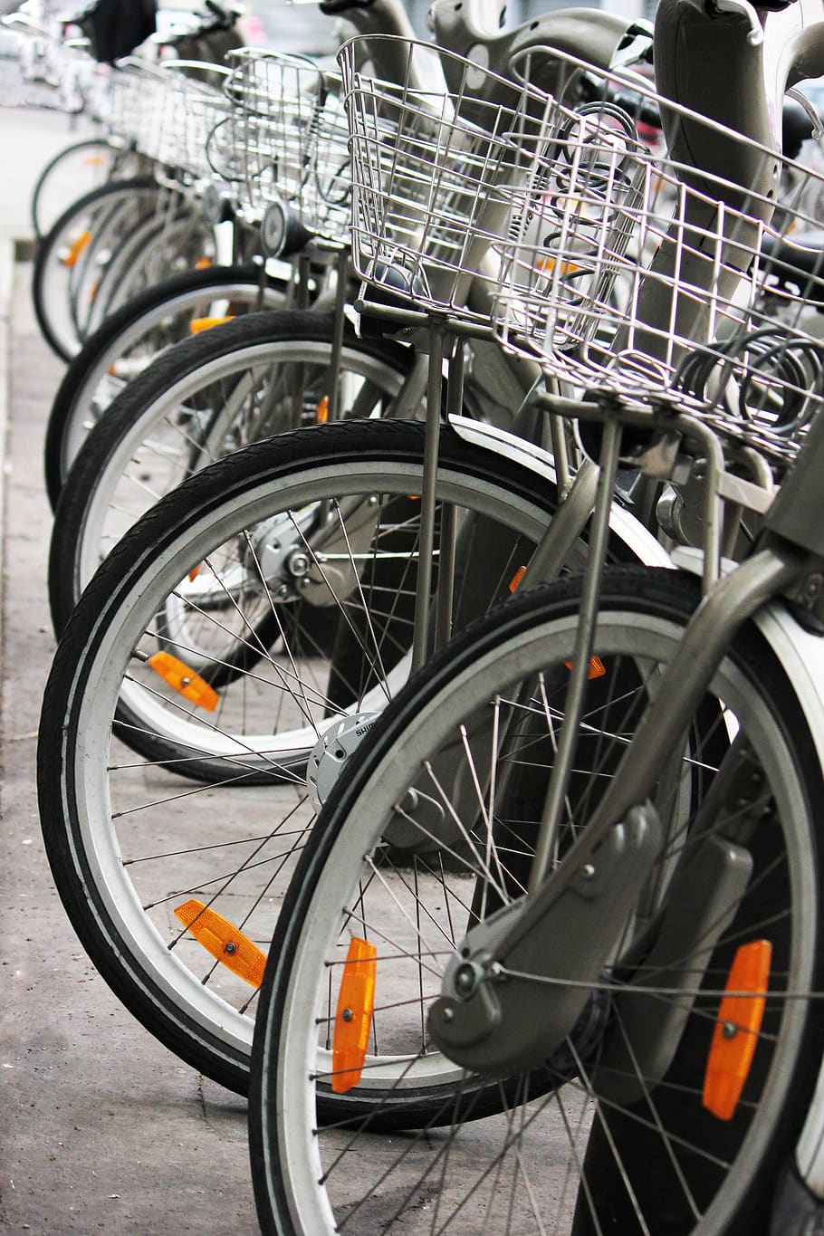 bikes, wheels, baskets, transportation, mode of transportation HD wallpaper