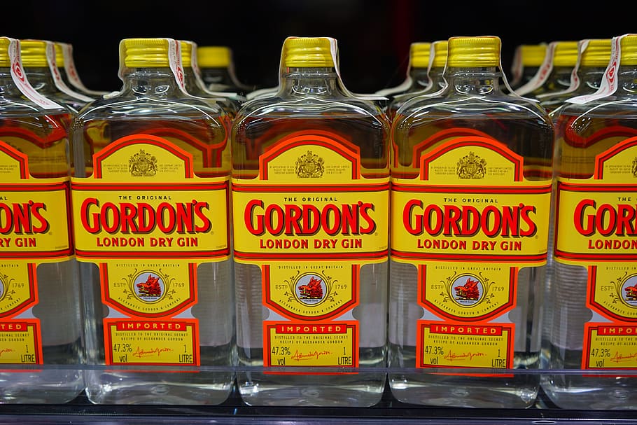 Gin, Drink, Alcohol, Bottles, Alcoholic, glass bottles, sale HD wallpaper