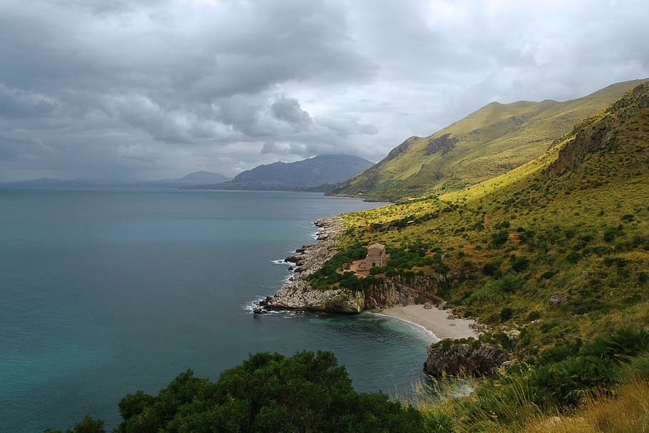 body of water landscape photo, Sicily, Sea, Nature, scenics HD wallpaper