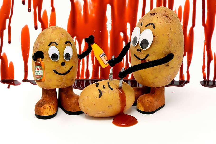 HD wallpaper: three brown potato characters illustration, cannibals, funny  | Wallpaper Flare