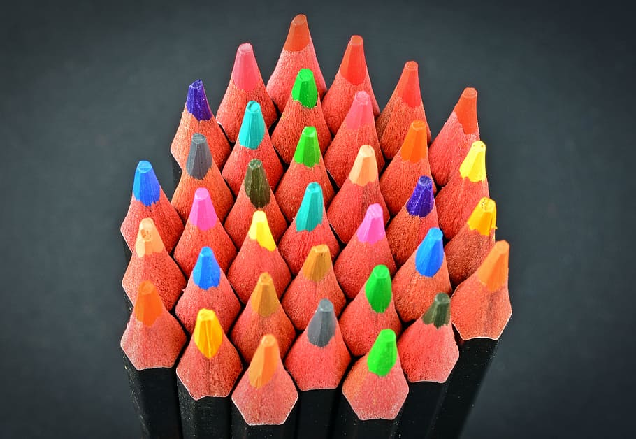 Colored Pencils, Pens, Colorful, paint, colour pencils, wooden pegs