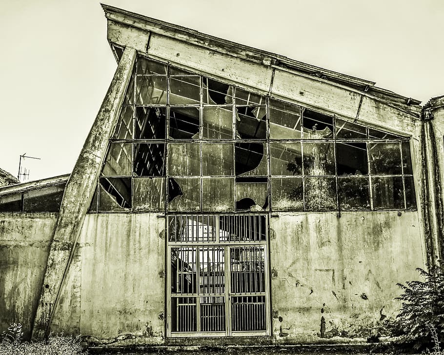 building, old, damaged, industrial, architecture, decay, abandoned HD wallpaper