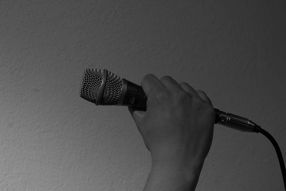 microphone, recording studio, music, singing, art, input device HD wallpaper