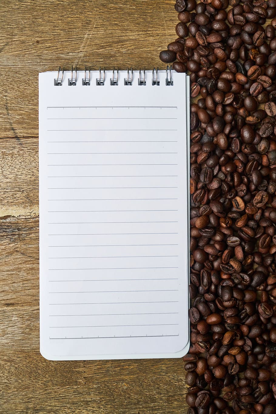 white ruled paper beside coffee beans, core, background, food, HD wallpaper