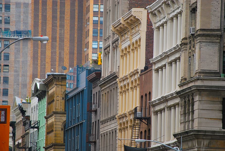 new york, soho, buildings, vintage, architecture, building exterior, HD wallpaper