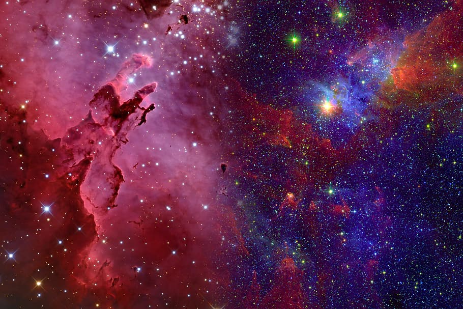 Universe illustration, nebula, wallpaper, galaxy, space, atmosphere, HD wallpaper