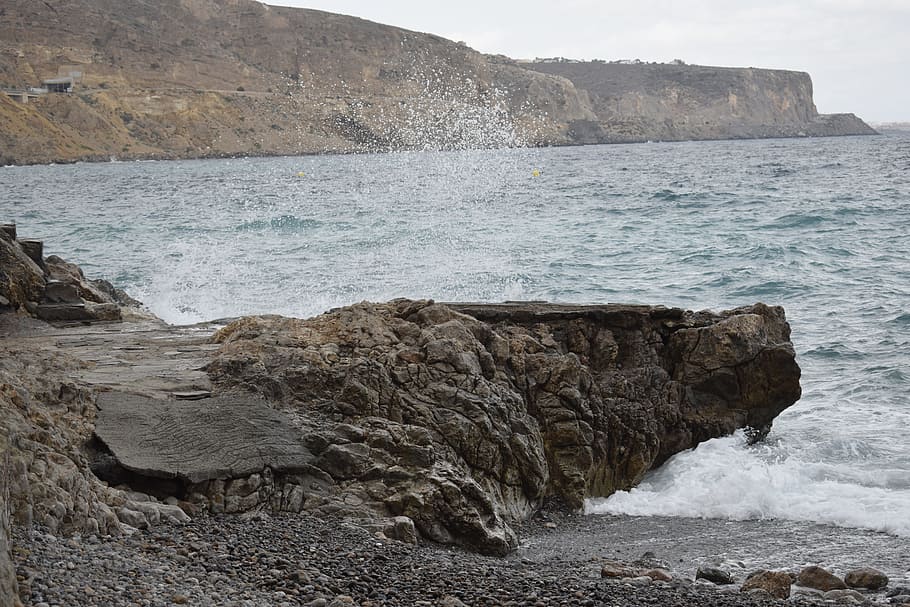 landscape, costa, rocks, sea, almeria, water, rock - object HD wallpaper