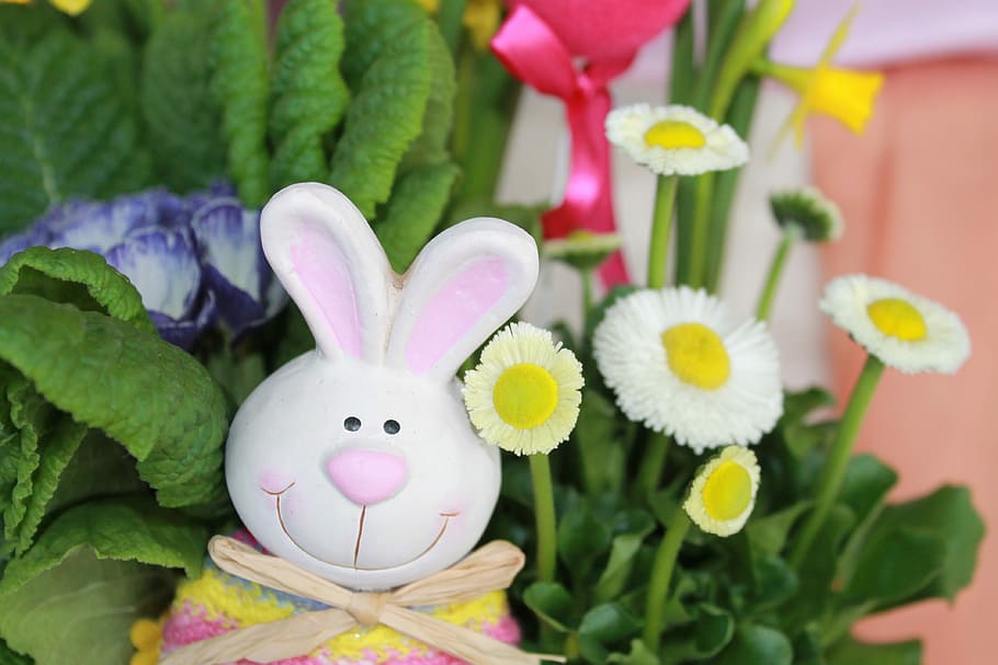 Hare, Spring, Flowers, Easter, easter egg, celebration, cultures HD wallpaper