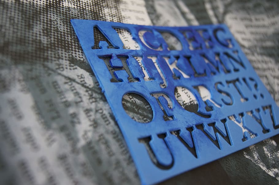 blue alphabet cutout board, template, font, typography, school HD wallpaper