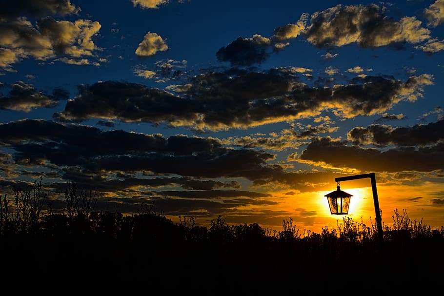 lantern, sunset, lanterns, backlight, landscape, cloud - sky HD wallpaper