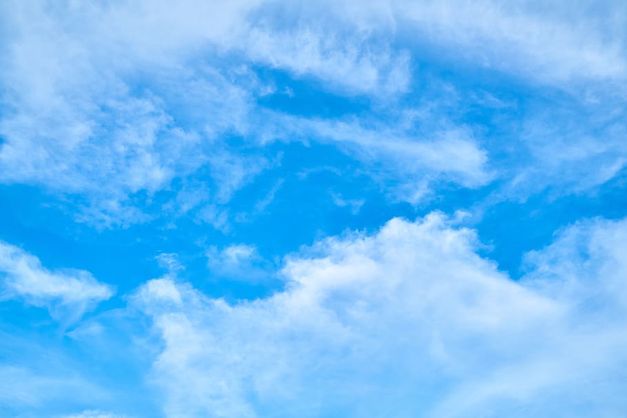 cloud, blue, composition, sky, clouds, white, white clouds, HD wallpaper