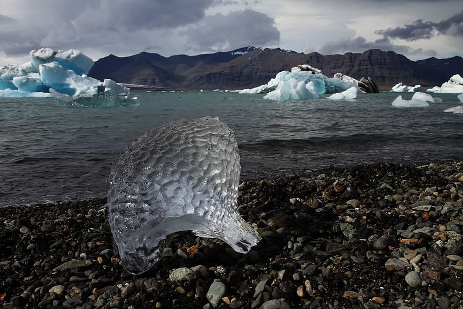 jökulsárlón, iceberg, beach, iceland, texture, glacier, glacier bay