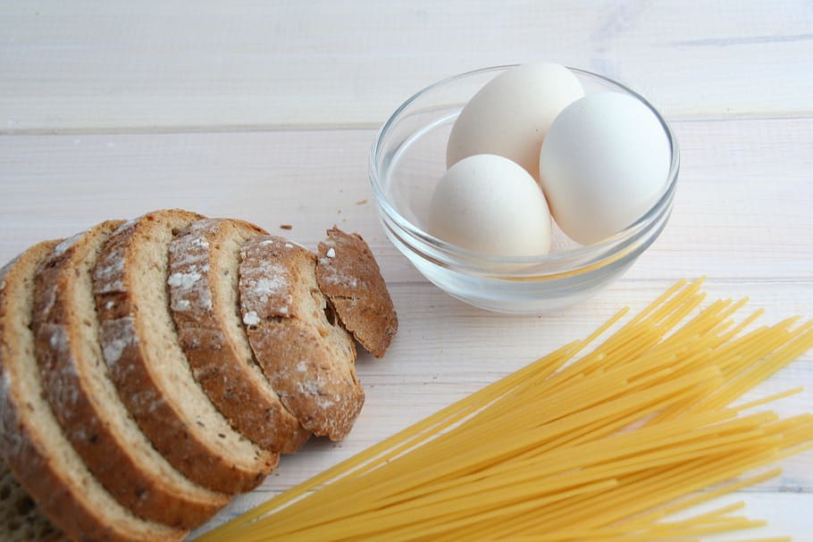 Eggs, Pasta, Bread, Kitchen, eating, food, food and drink, flour HD wallpaper