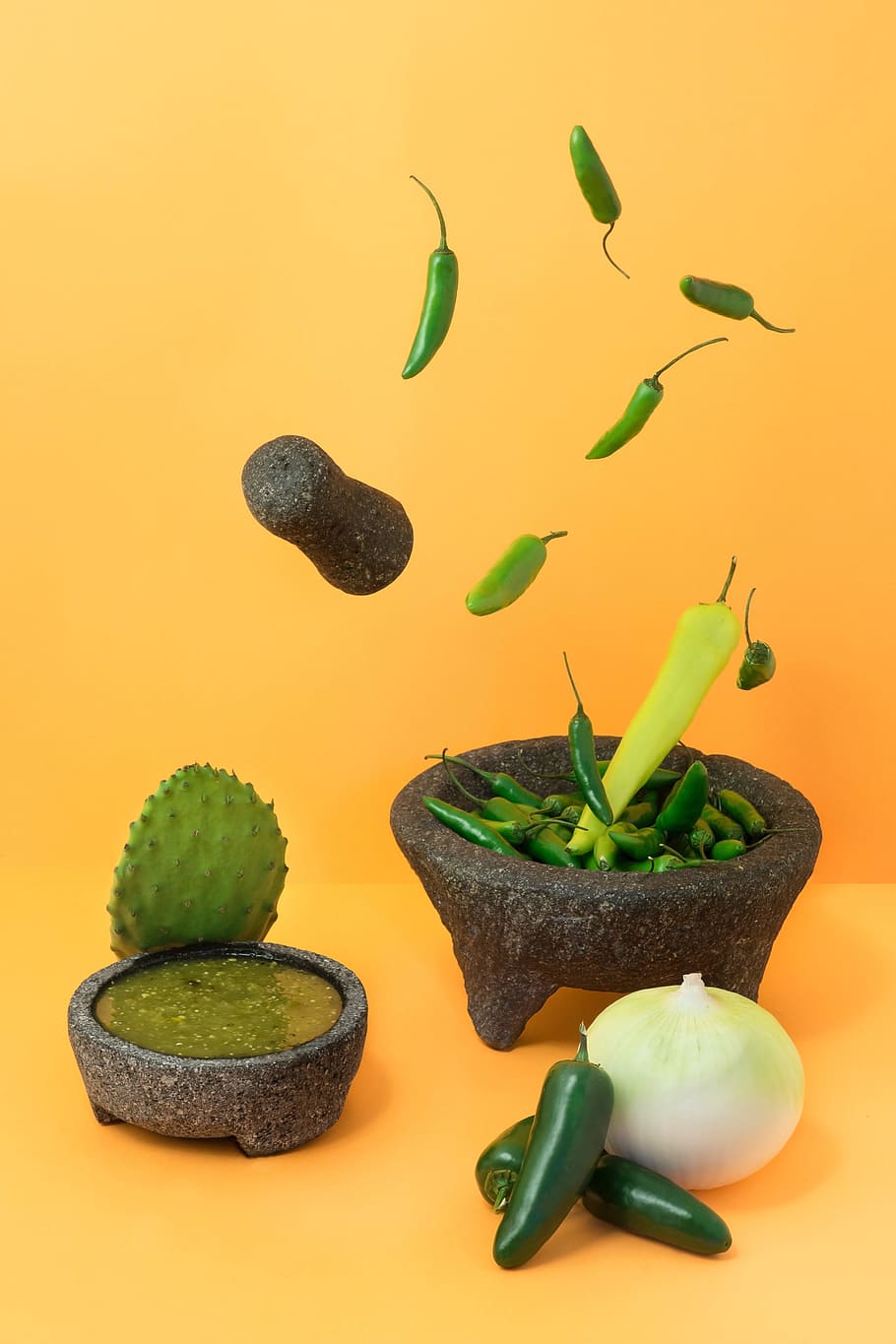 garlic, chili, pepper, green, food, guyabano, fruit, herbal HD wallpaper