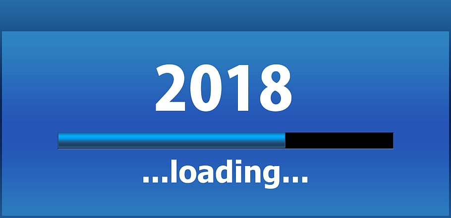 2018 loading illustration, new year's day, years beginning, new year's eve, HD wallpaper