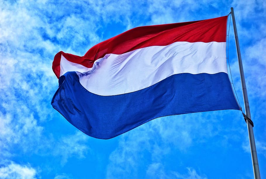 red, white, and blue striped flag wallpaper, banner, dutch, netherlands, HD wallpaper