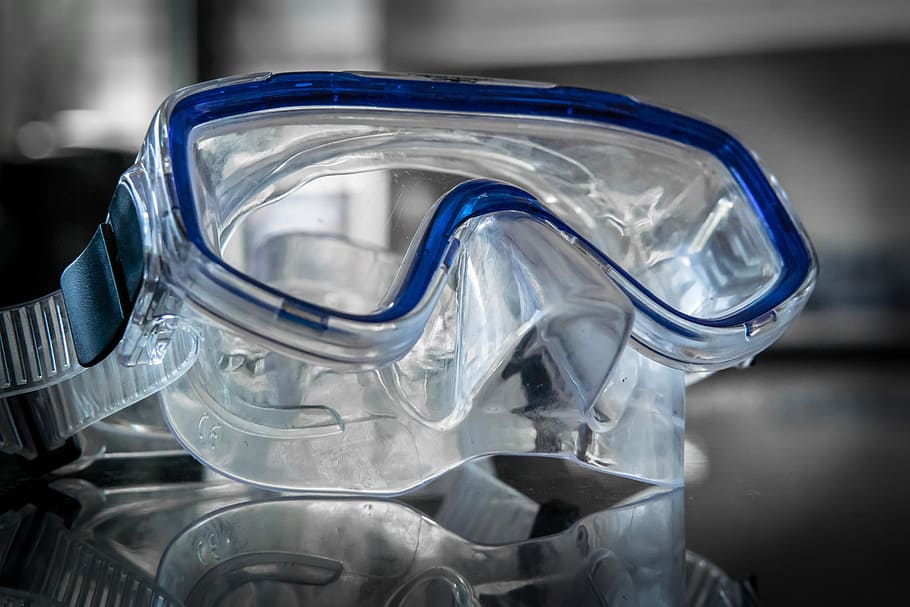 diving mask, glasses, mirroring, close-up, indoors, no people HD wallpaper