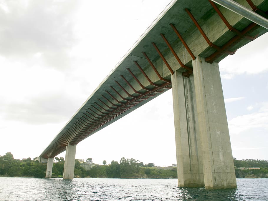 bridge, ribadeo, engineering, water, sky, architecture, built structure HD wallpaper