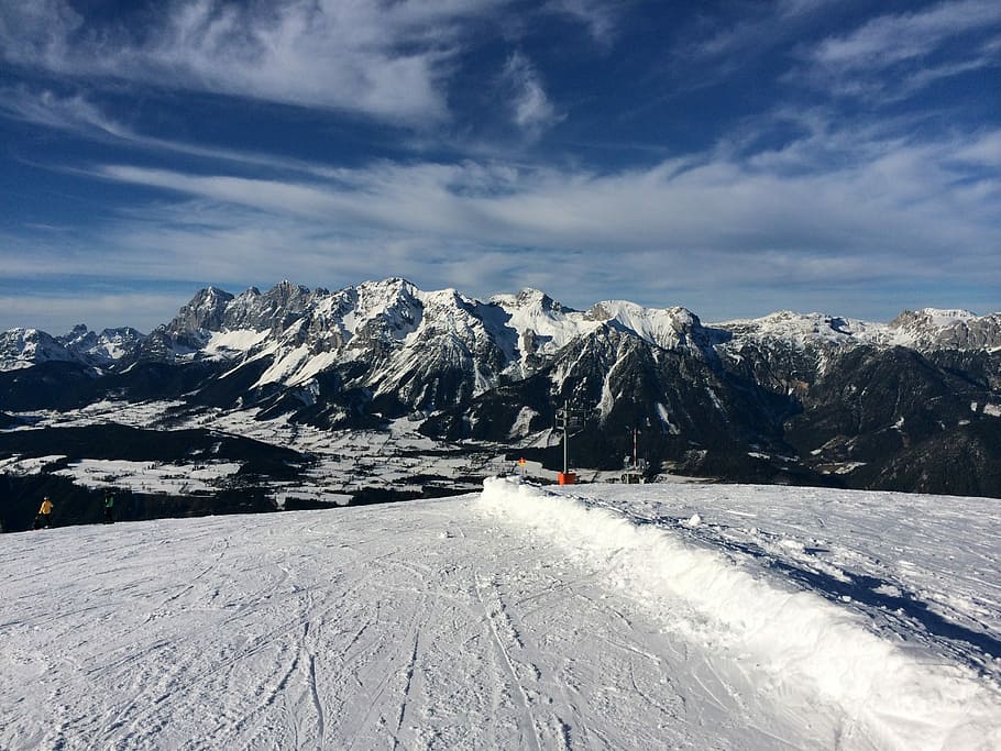 Mountains, Ski, Austria, Winter, landscape, snow, cold temperature HD wallpaper