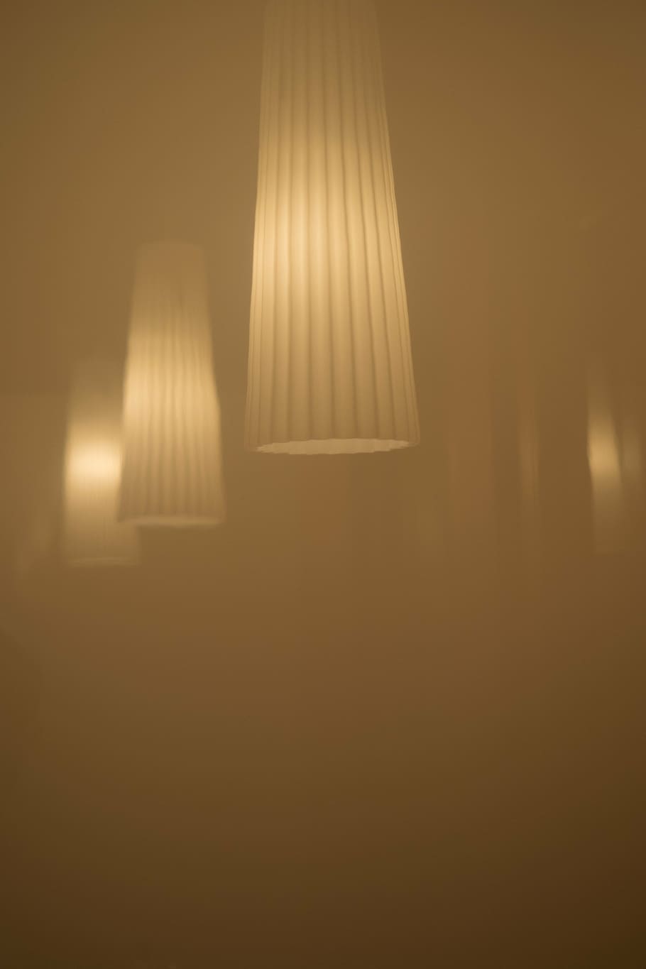 lamps, mirror, mirroring, foggy, colourless, background, light