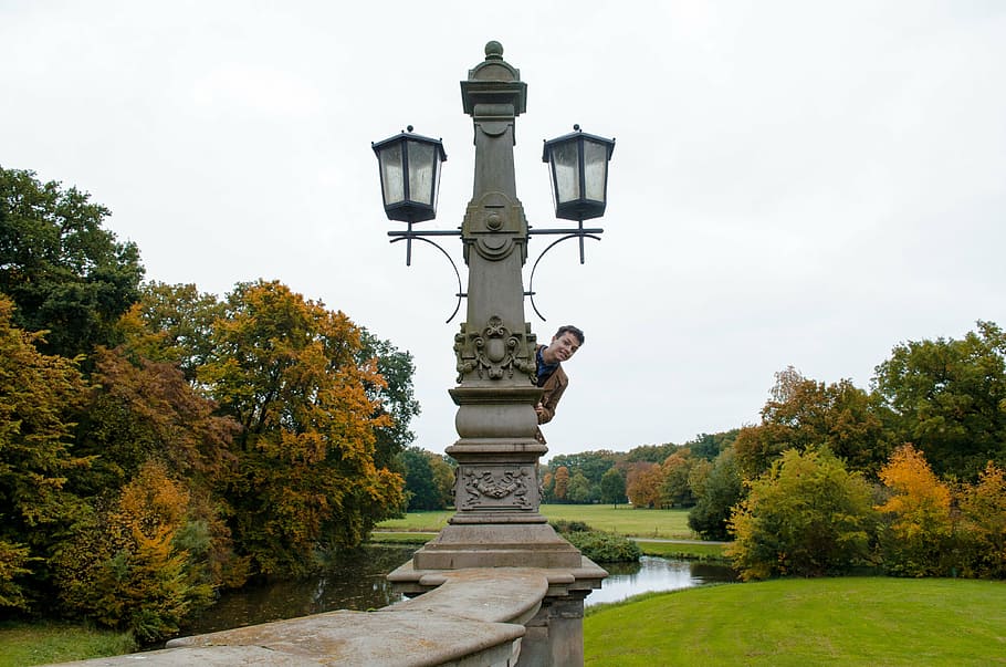 bürgerpark, fall, autumn, plant, tree, nature, street light HD wallpaper