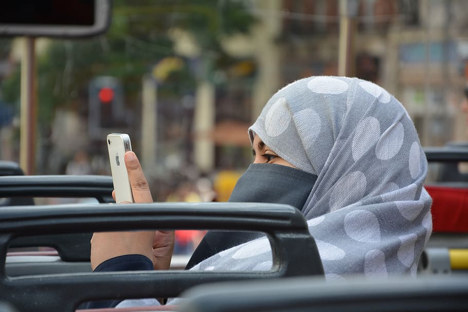 photo of woman wearing gray hijab headscarf, abdulrasheed, arabic HD wallpaper