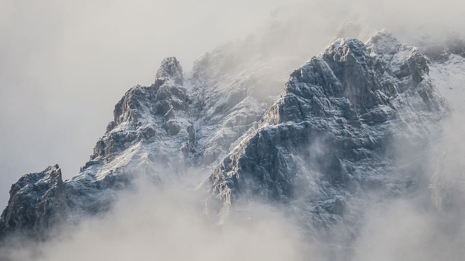 mountain, valley, rock, landscape, nature, clouds, beauty in nature HD wallpaper