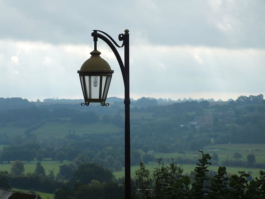 view, light, landscape, air, street lamp, plant, lighting equipment HD wallpaper